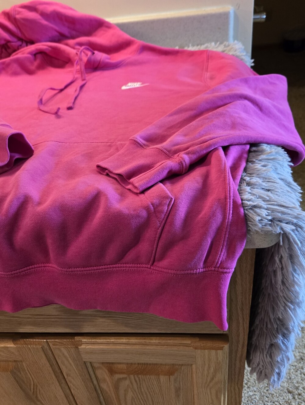 Nike Pink Pullover Hoodie with Swoosh Size Large - Picture 11 of 15